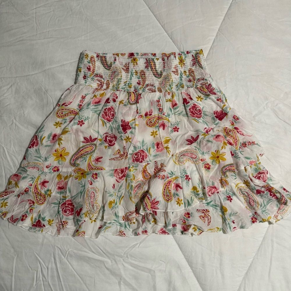 Ariat Floral Paisley Skirt Country Western Flowers White Rose Garden